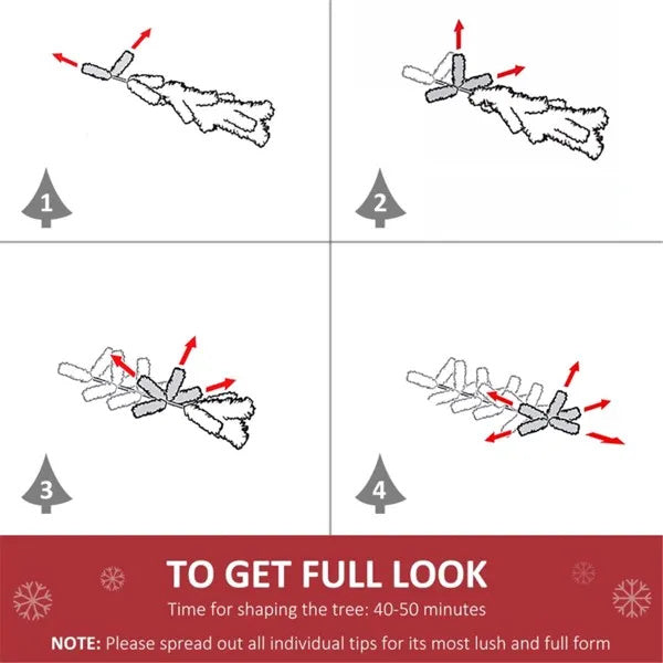 7.5’ Skinny Green Christmas Tree With Auto Open, Flame Retardant And Easy Assembled Steel Base