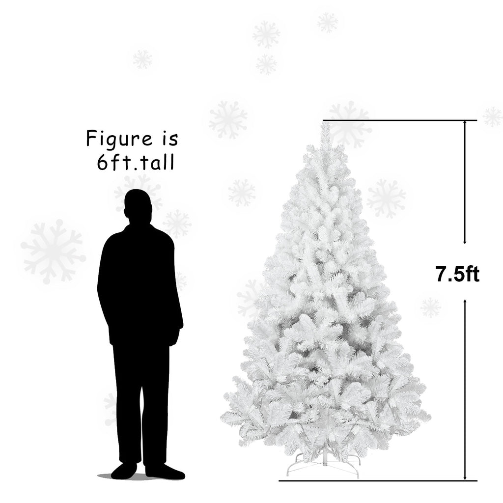 5’ White Christmas Tree With Auto Open, Flame Retardant And Easy Assembled Metal Base