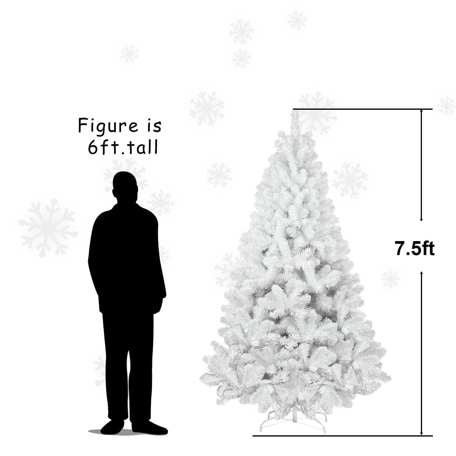 5’ White Christmas Tree With Auto Open, Flame Retardant And Easy Assembled Metal Base