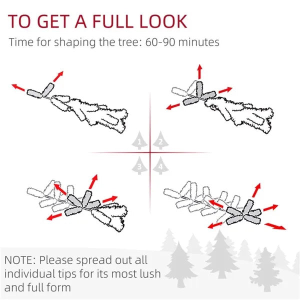 6’ Snow Flocked Christmas Tree With Flame Retardant & Easy Assembled Metal Base