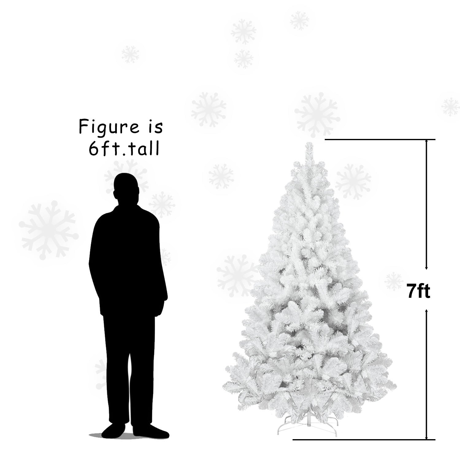 5’ White Christmas Tree With Auto Open, Flame Retardant And Easy Assembled Metal Base