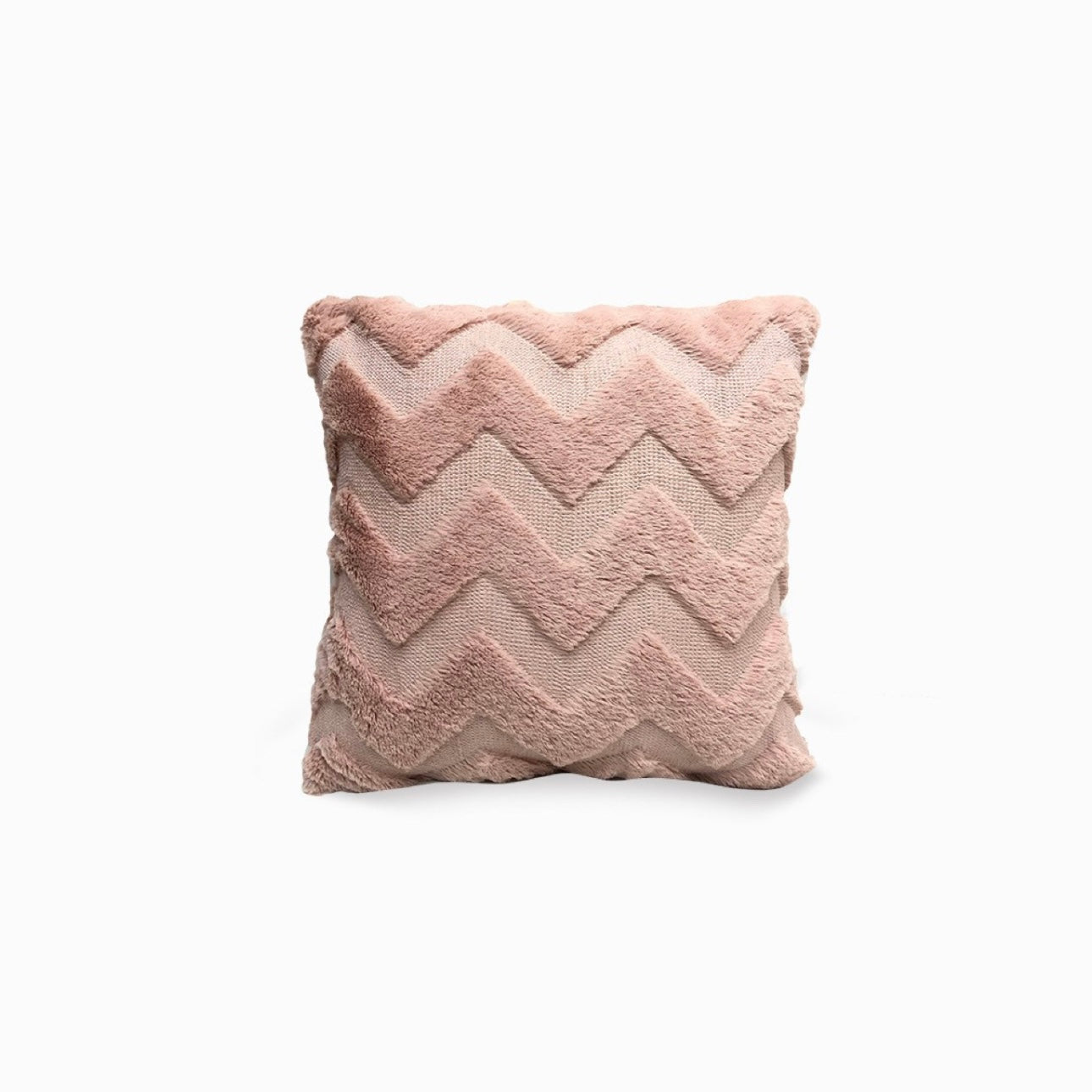Cozy Textured Chevron Faux Fur Throw Pillow Ins (2-Pack)