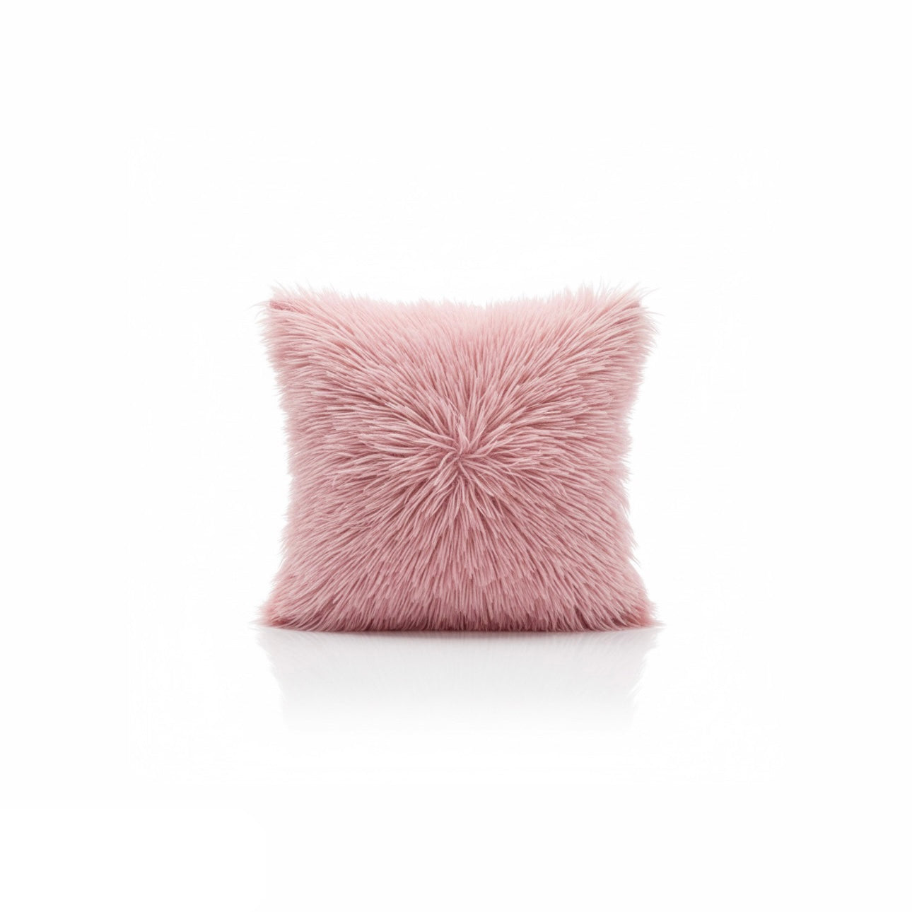 Fluffy Shag Faux Fur Square Throw Pillow Home Cushion (4-Pack)