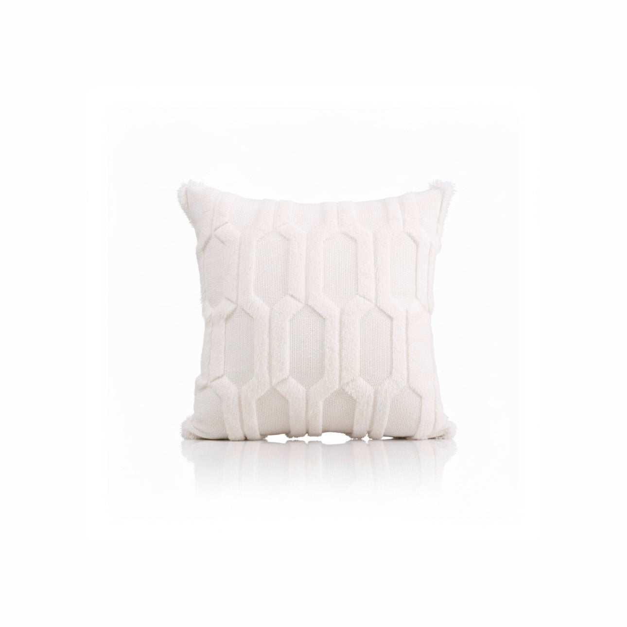 Modern Honeycomb Texture & Geometric Cut-Pile Throw Pillows (3-Pack)