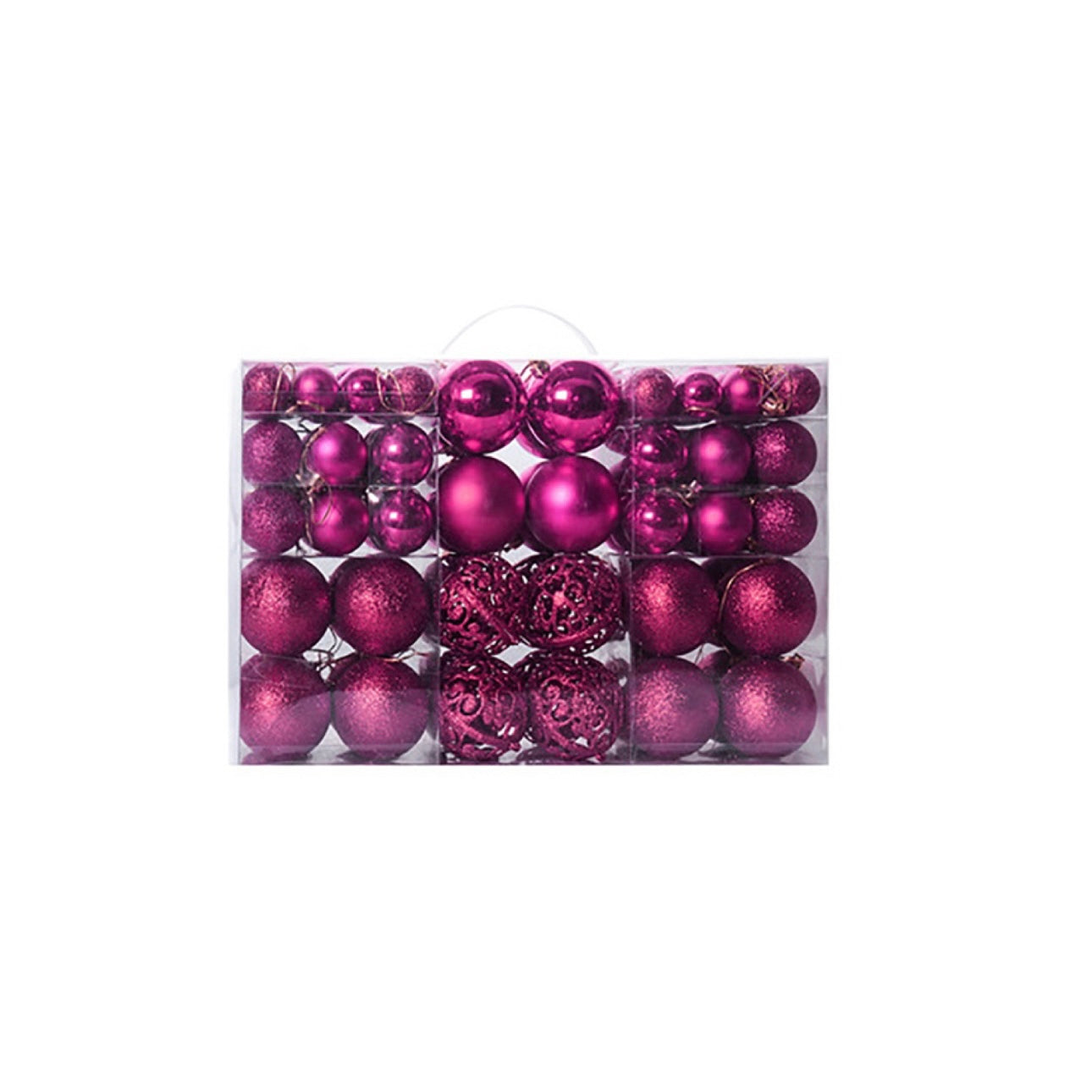 100-Piece Multi-Size Luxury Christmas Tree Matte Ball Ornament Set