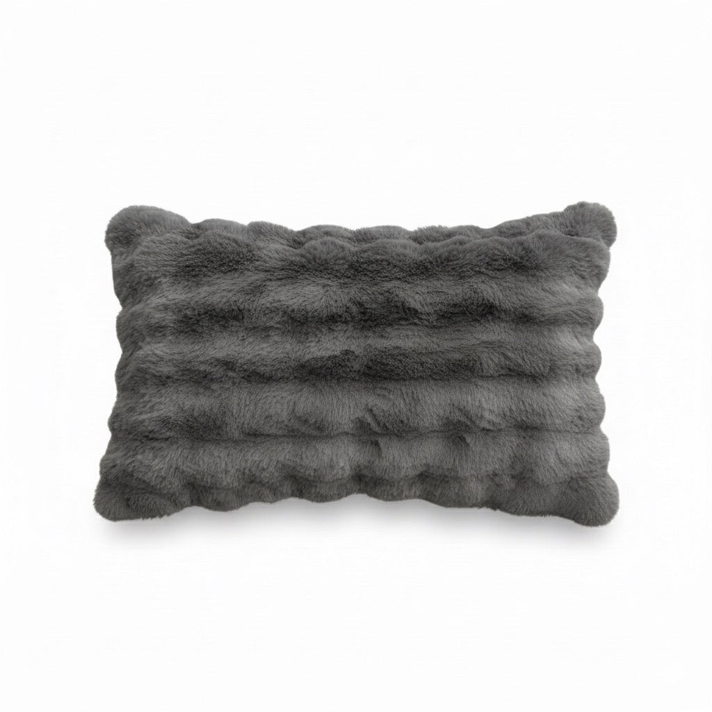 Cloud-Soft Sculpted Faux Fur Lumbar Pillow