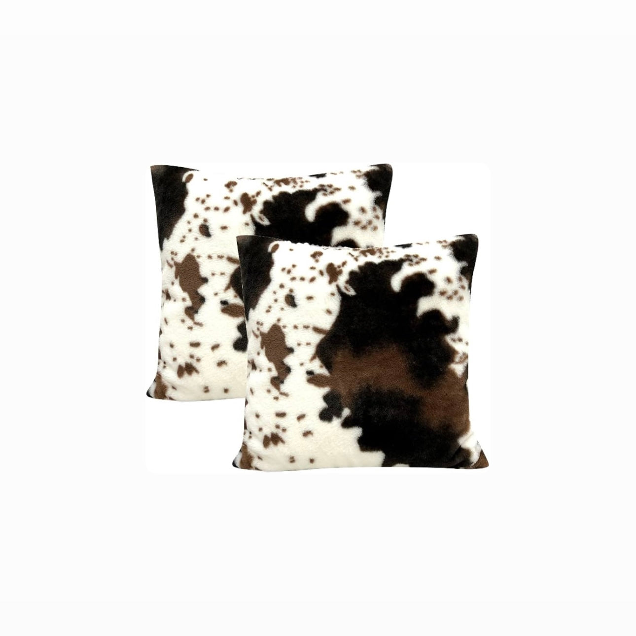 Farmhouse Chic Faux-Cowhide Throw Pillow. (2-Pack)