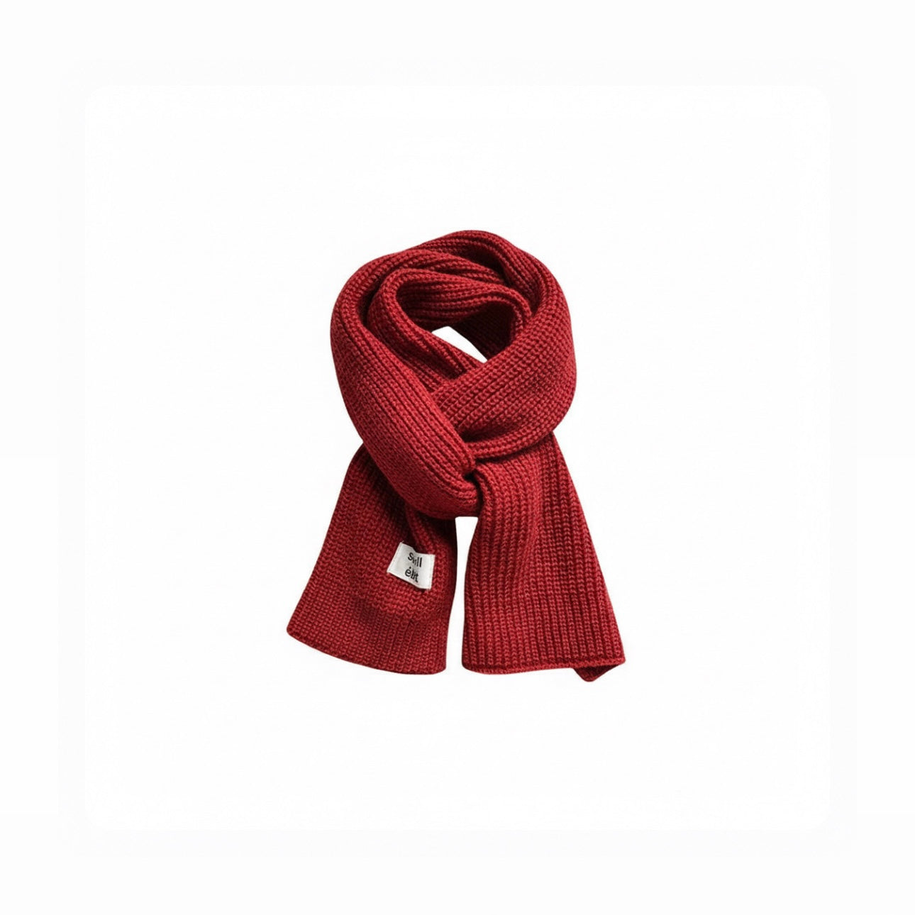 Red New Year Scarf Women's Winter Christmas Knitting Wool