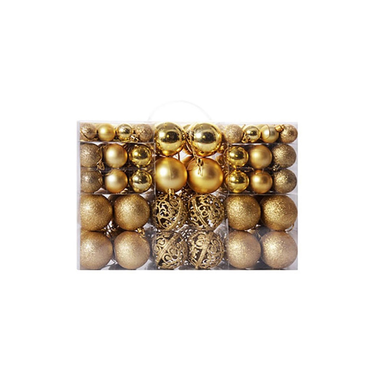 100-Piece Multi-Size Luxury Christmas Tree Matte Ball Ornament Set