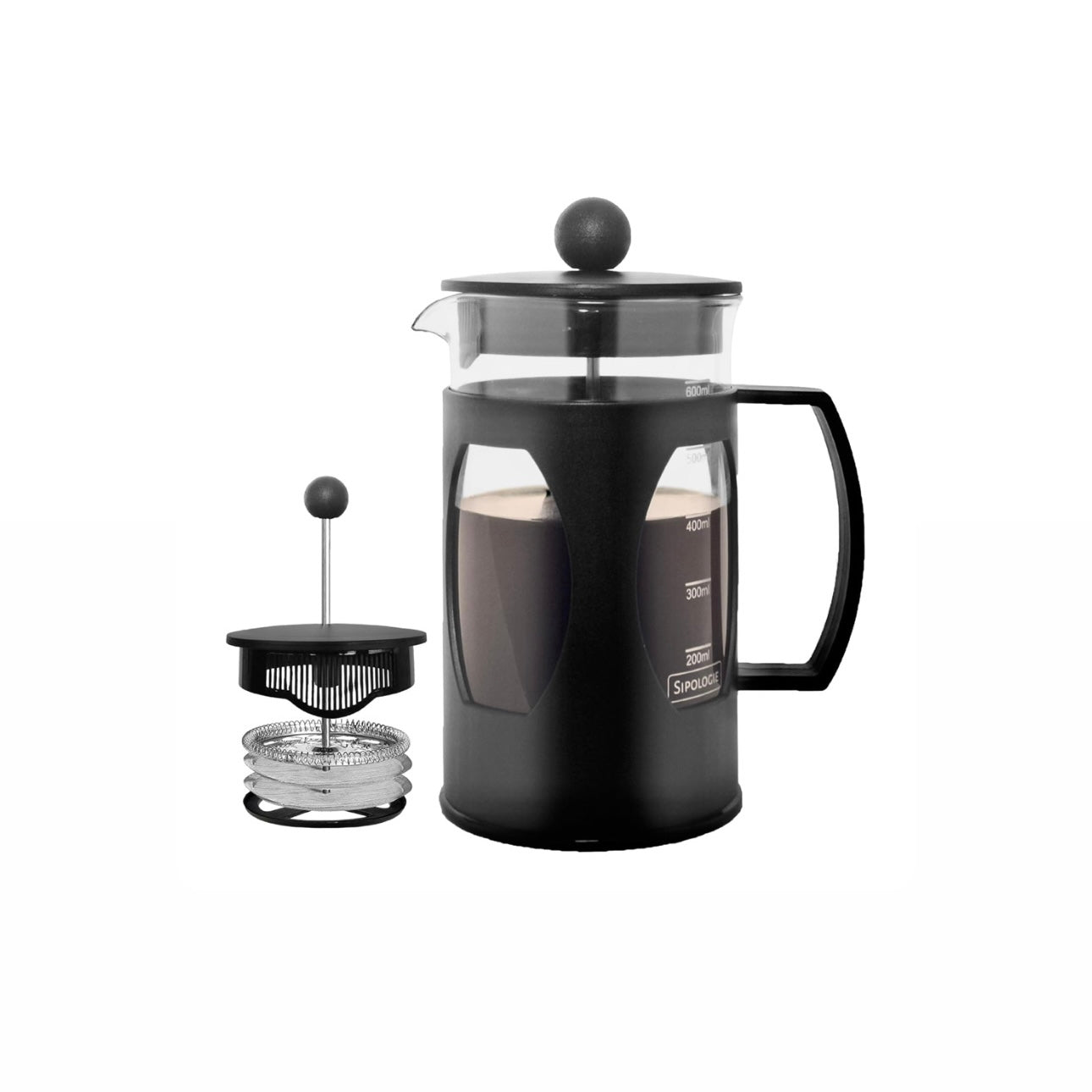 Compact Black French Press Coffee & Tea Maker