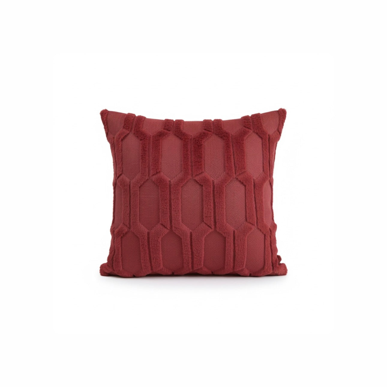 Modern Honeycomb Texture & Geometric Cut-Pile Throw Pillows (3-Pack)
