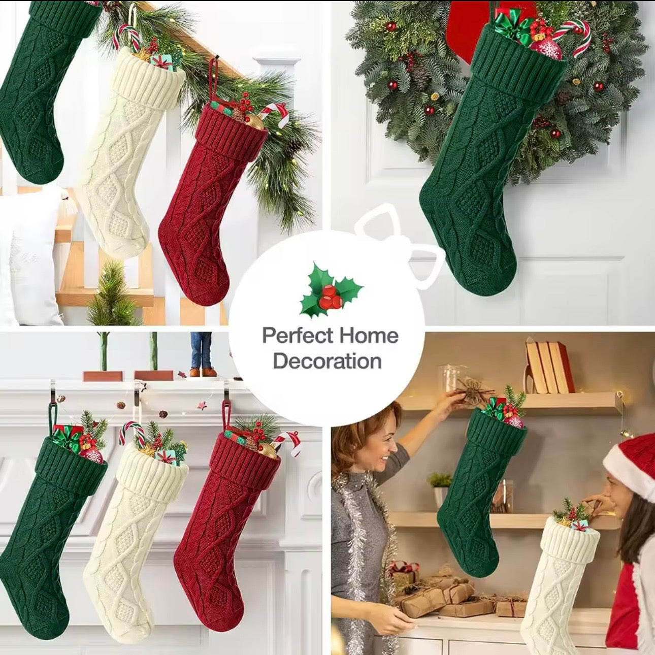Cozy Cable-Knit Christmas Stockings Collection