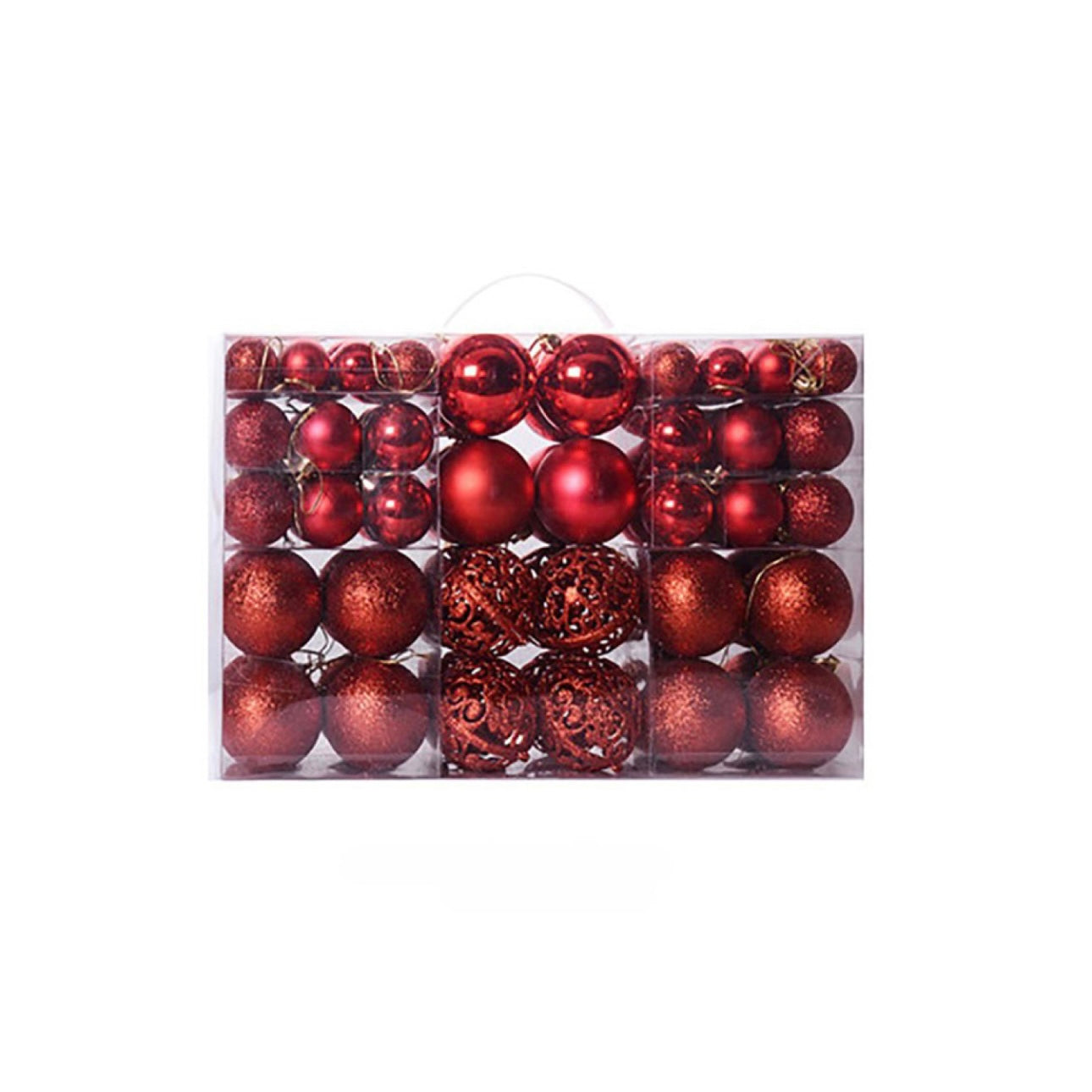 100-Piece Multi-Size Luxury Christmas Tree Matte Ball Ornament Set