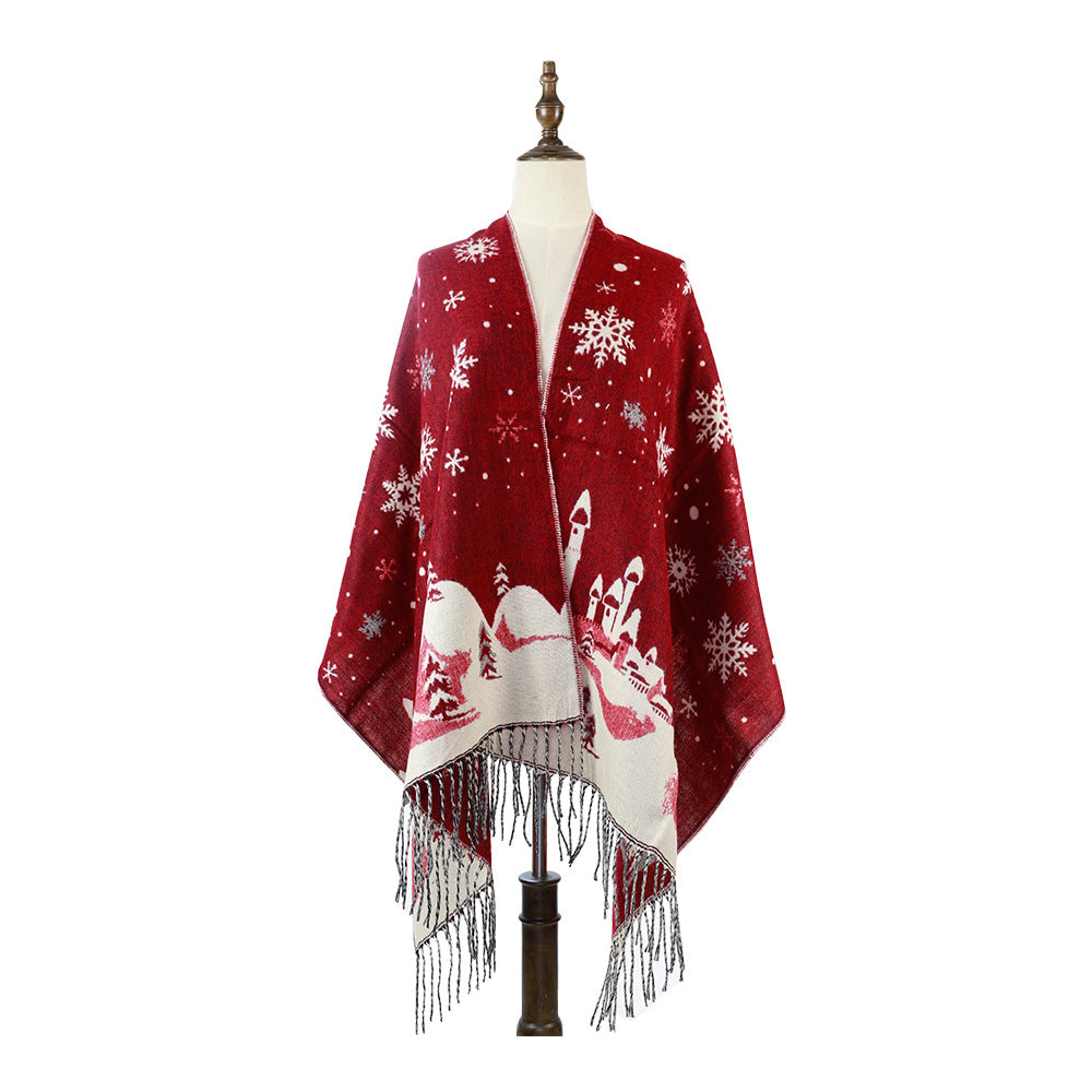 The Château d'Hiver Shawl Snowscape Cashmere Wrap