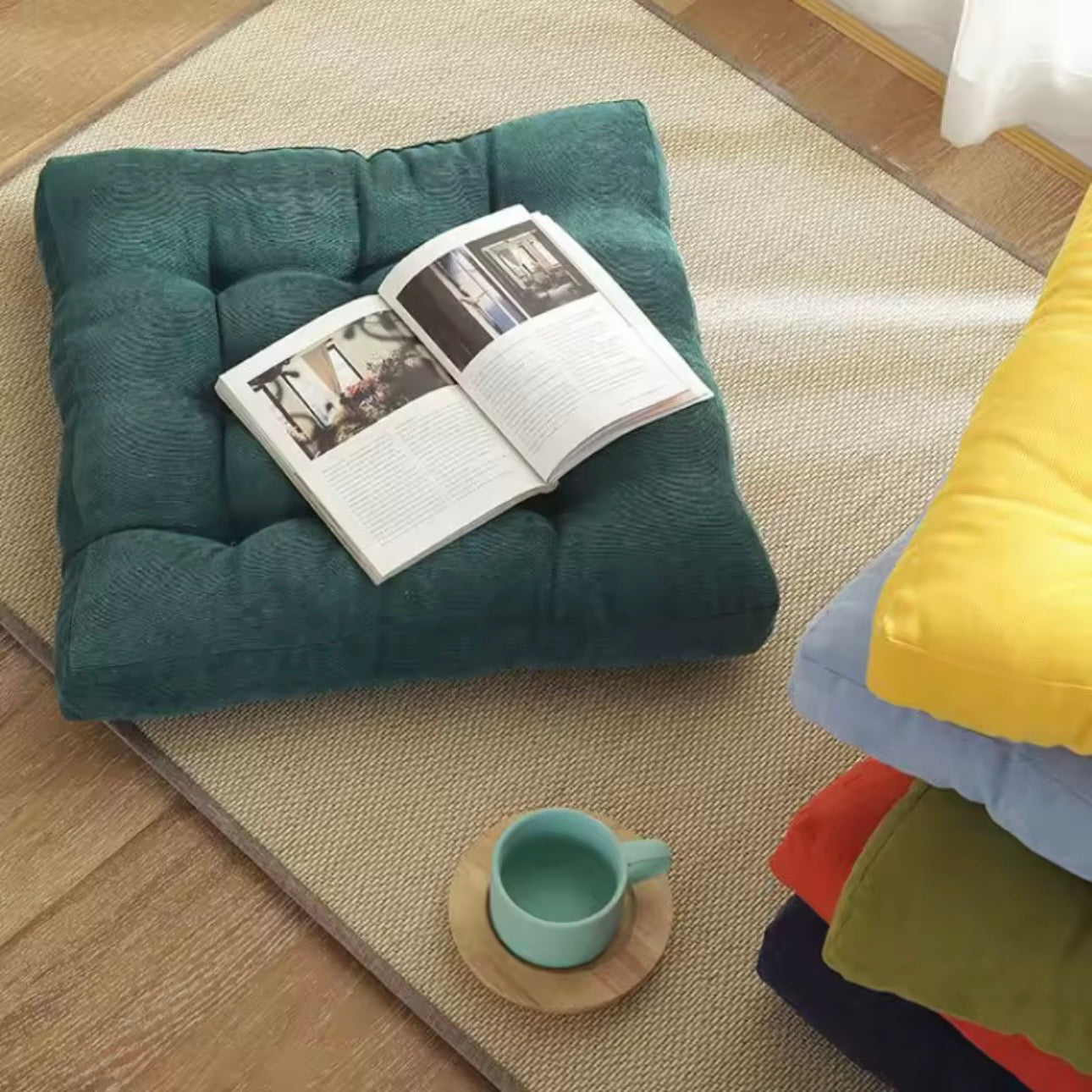 Cozy Corduroy Tufted Floor Cushion Collection