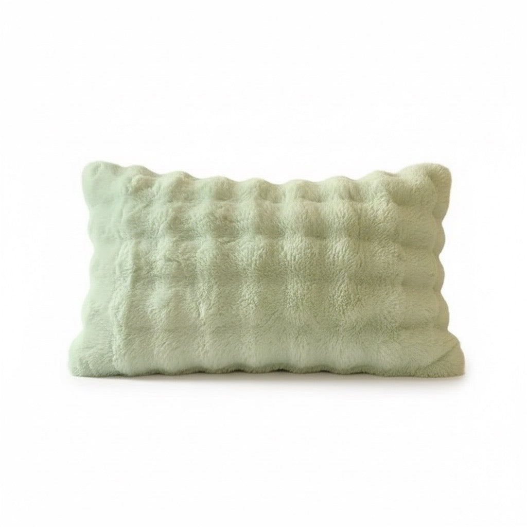 Cloud-Soft Sculpted Faux Fur Lumbar Pillow