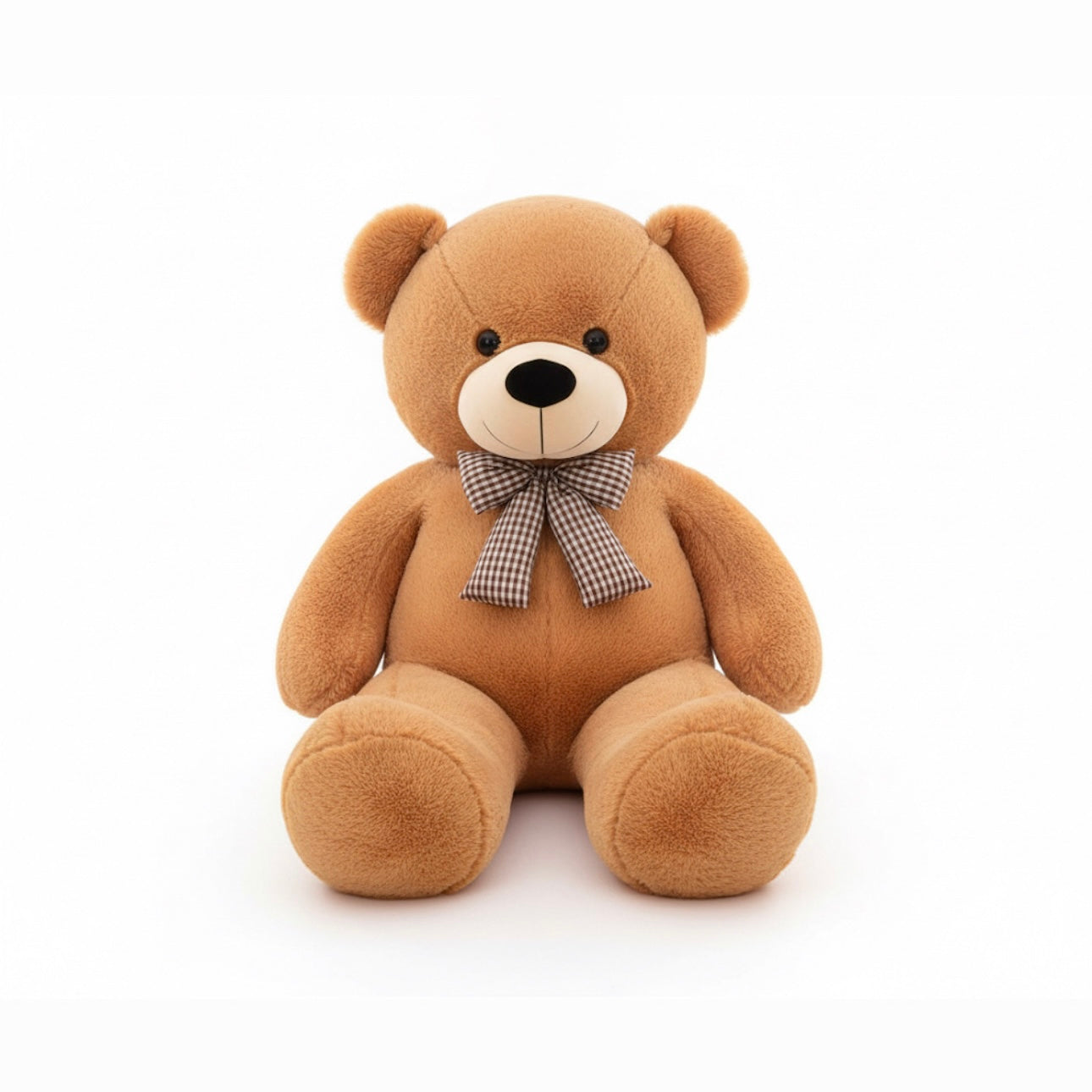 Giant Snuggles Plaid Bow Plush Teddy Bear