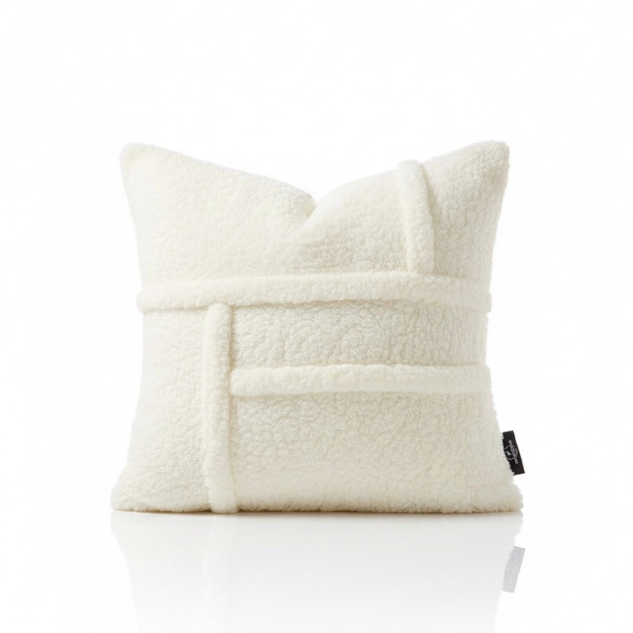 GRID Bouclé Throw Pillow With Modern Architectural Design