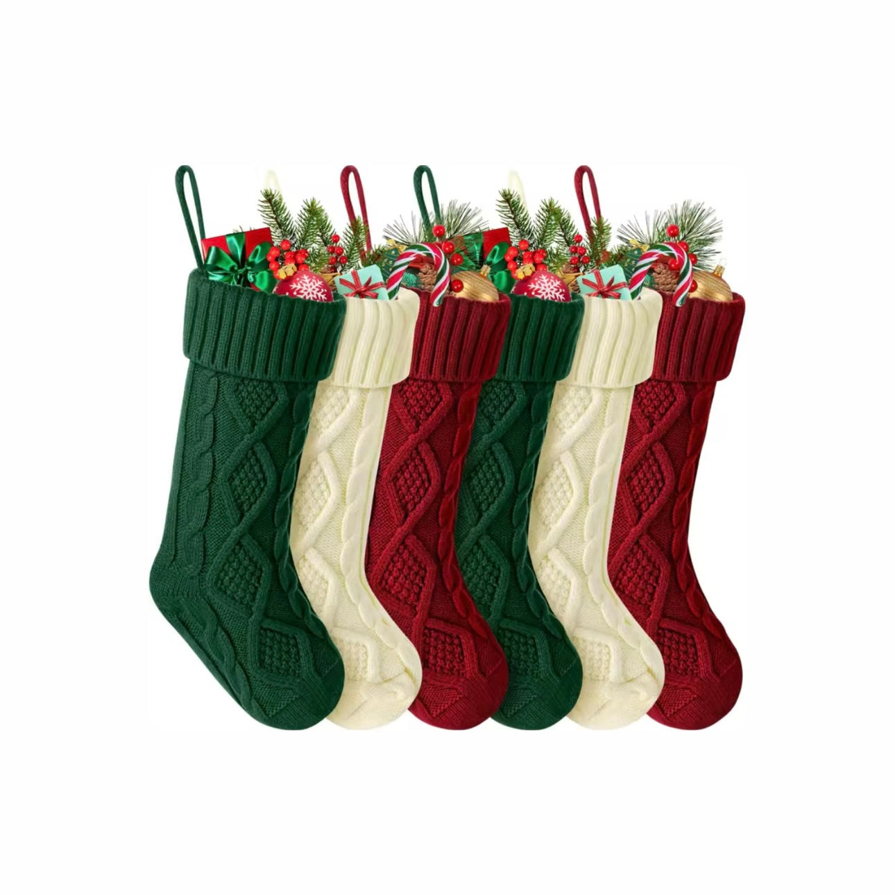 Cozy Cable-Knit Christmas Stockings Collection