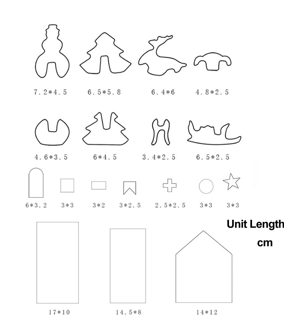 3D Gingerbread House Cookie Cutter Set (18PCS)