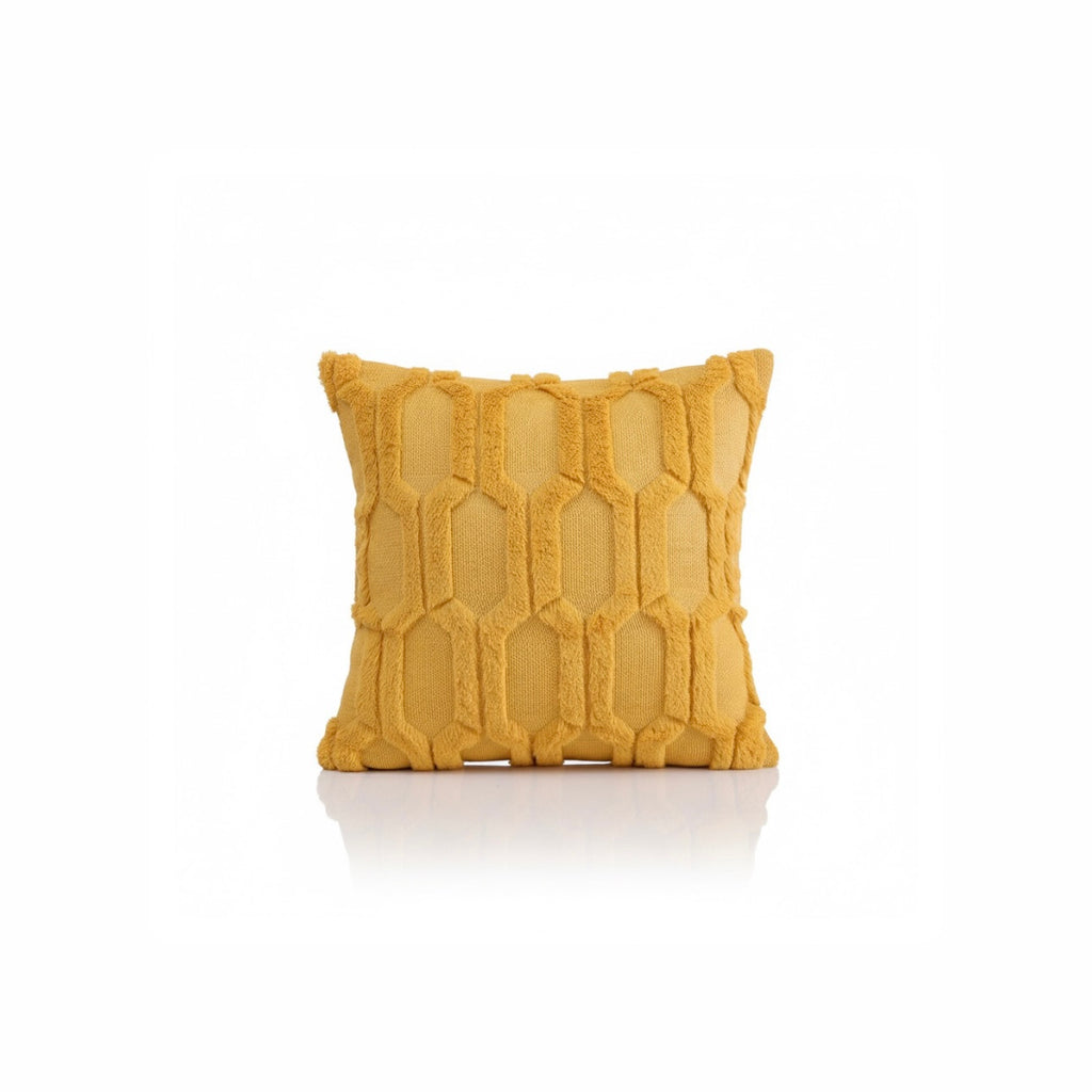 Modern Honeycomb Texture & Geometric Cut-Pile Throw Pillows (3-Pack)