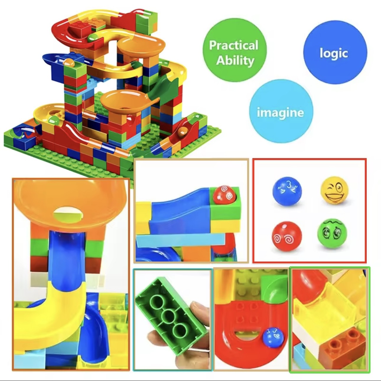Rainbow Falls Marble Maze Construction Block Set