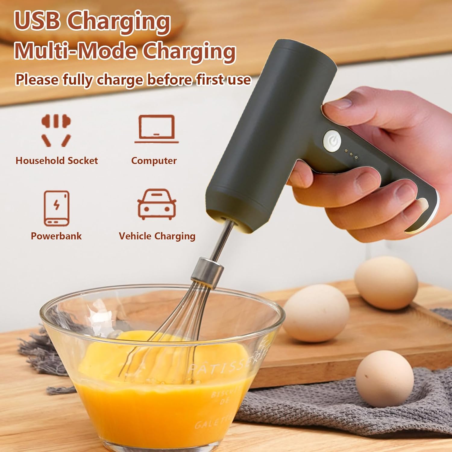 Rechargeable Electric Household Baking Small Mini Whisk