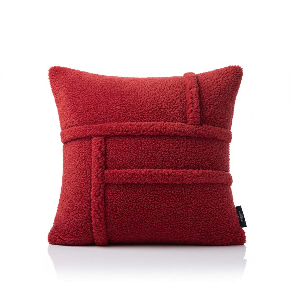 GRID Bouclé Throw Pillow With Modern Architectural Design