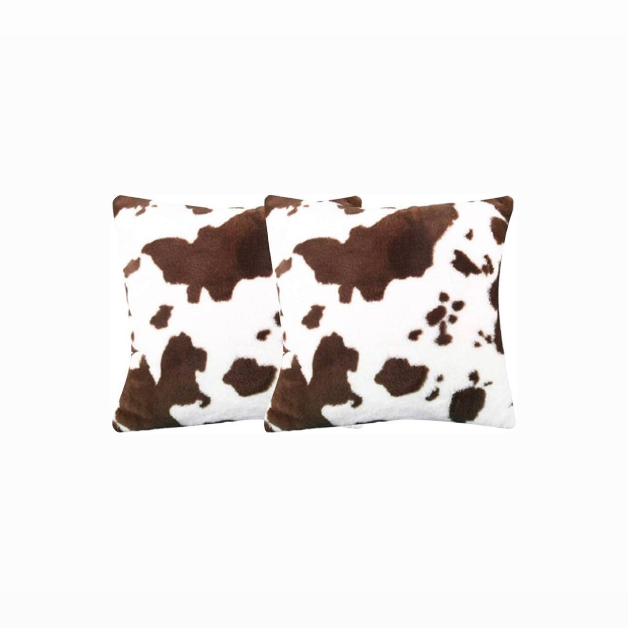 Farmhouse Chic Faux-Cowhide Throw Pillow. (2-Pack)