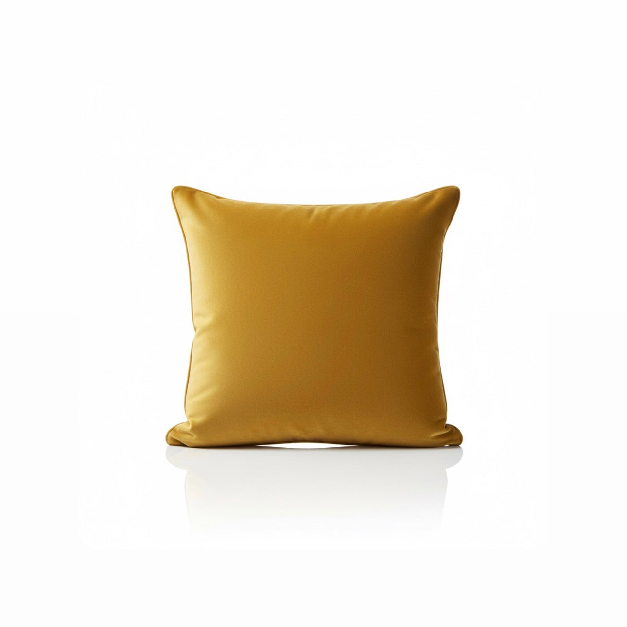 Luxe Velvet Square Throw Pillow with Piped Edges (Golden Amber)