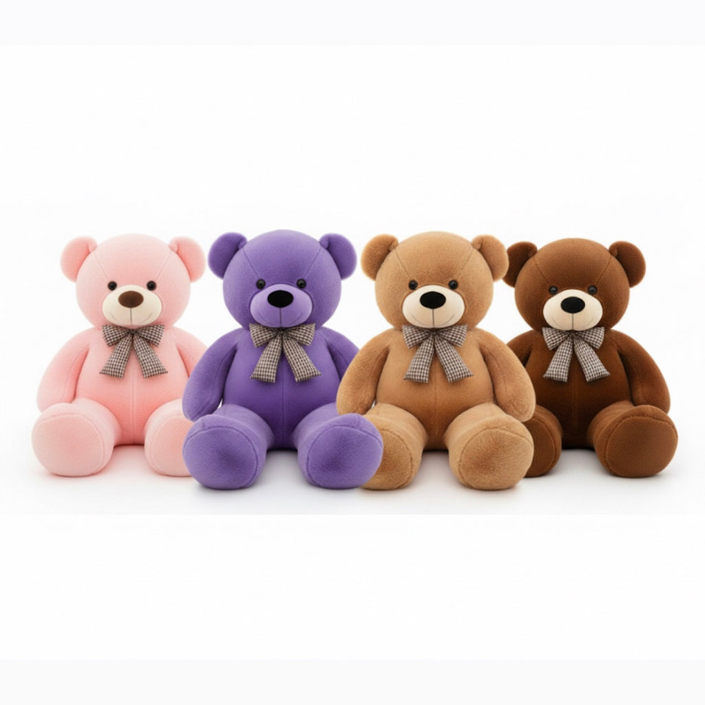 Giant Snuggles Plaid Bow Plush Teddy Bear