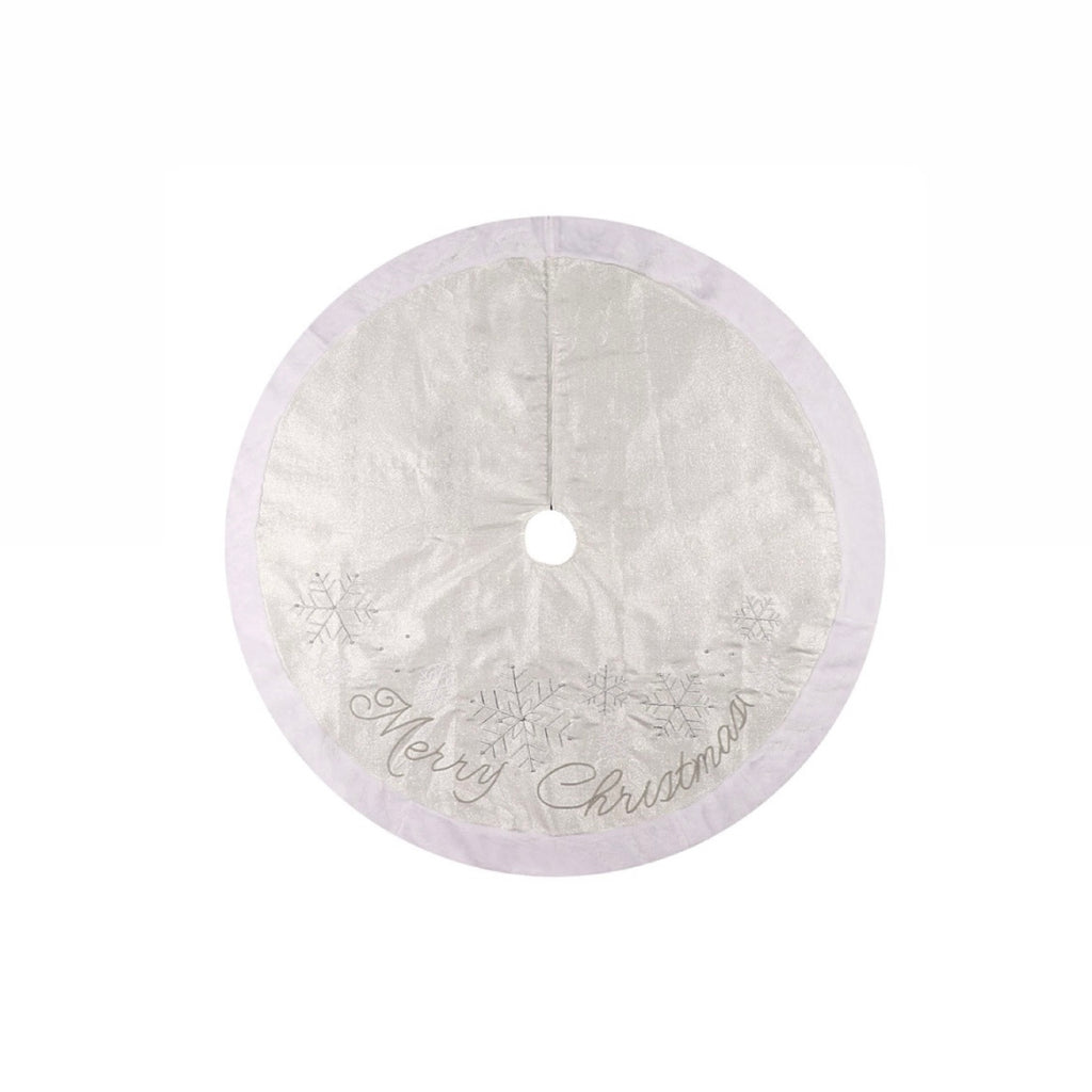 British Non-Woven Snowflake Christmas-Tree Skirt