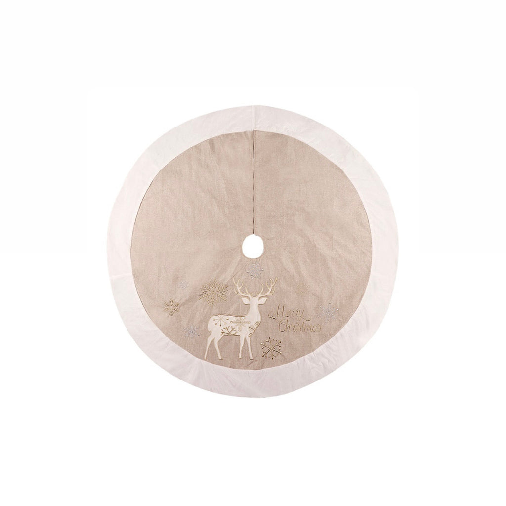Golden Winter Elegance Christmas Tree Skirt