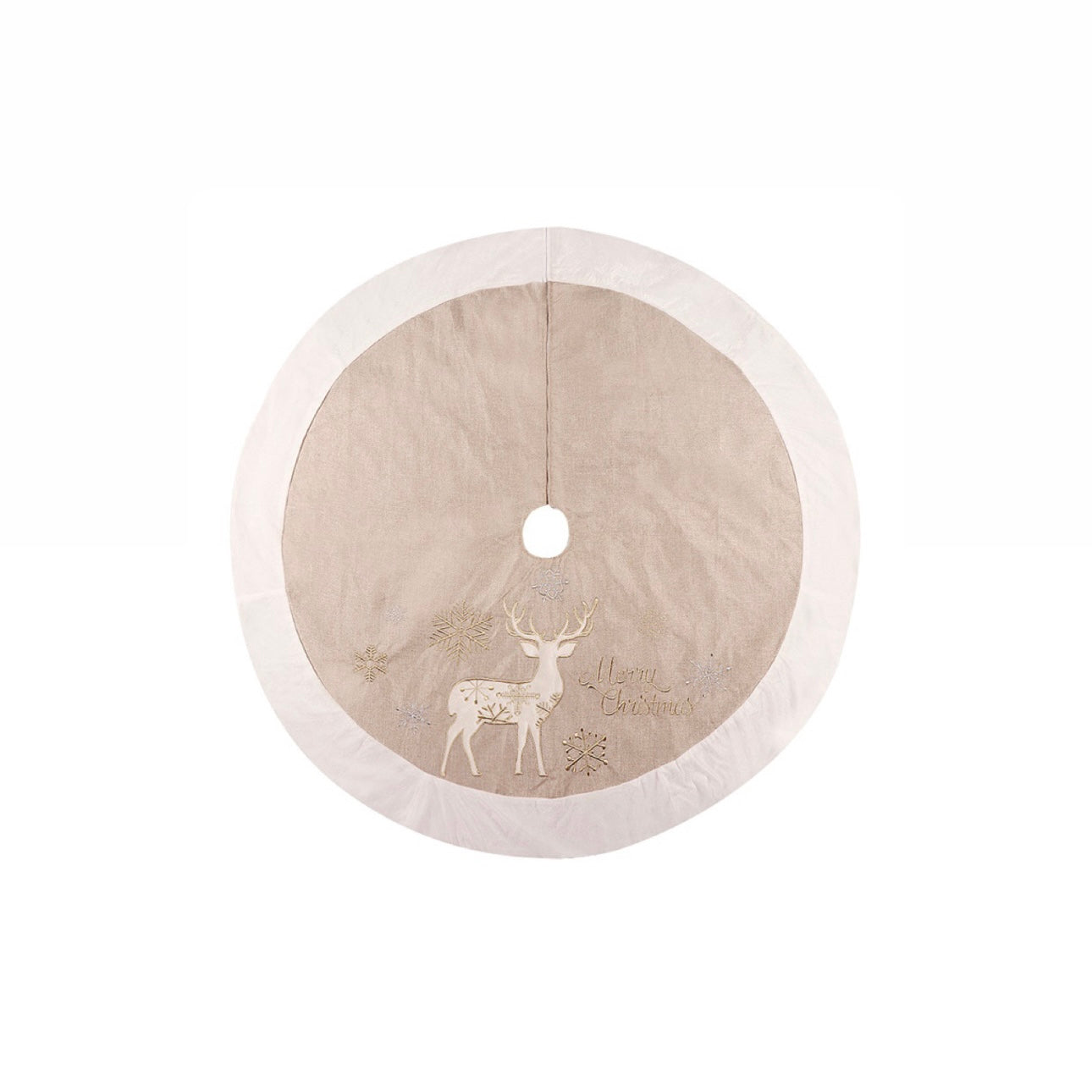 Golden Winter Elegance Christmas Tree Skirt