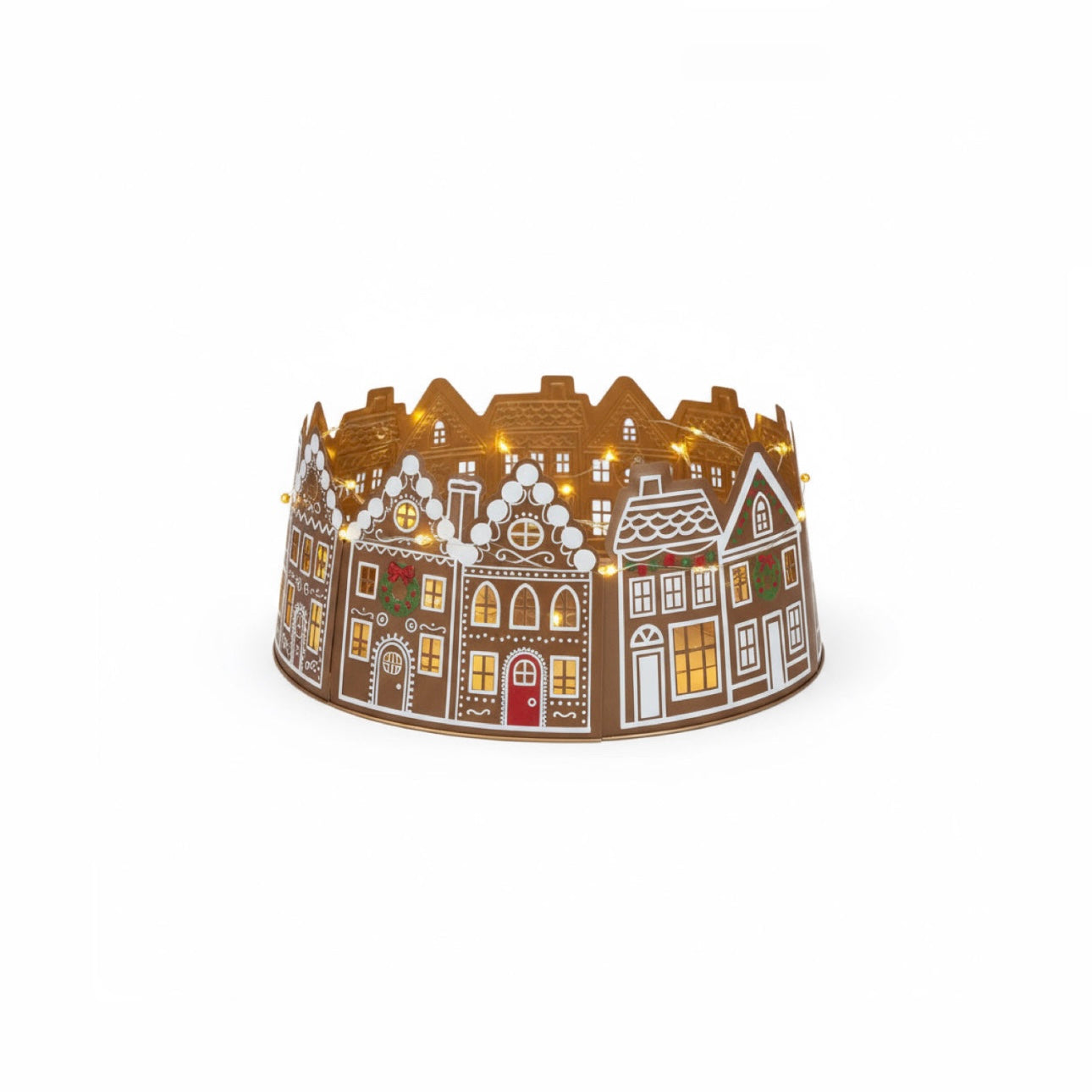 Enchanted Gingerbread Village LED Christmas Tree Collar