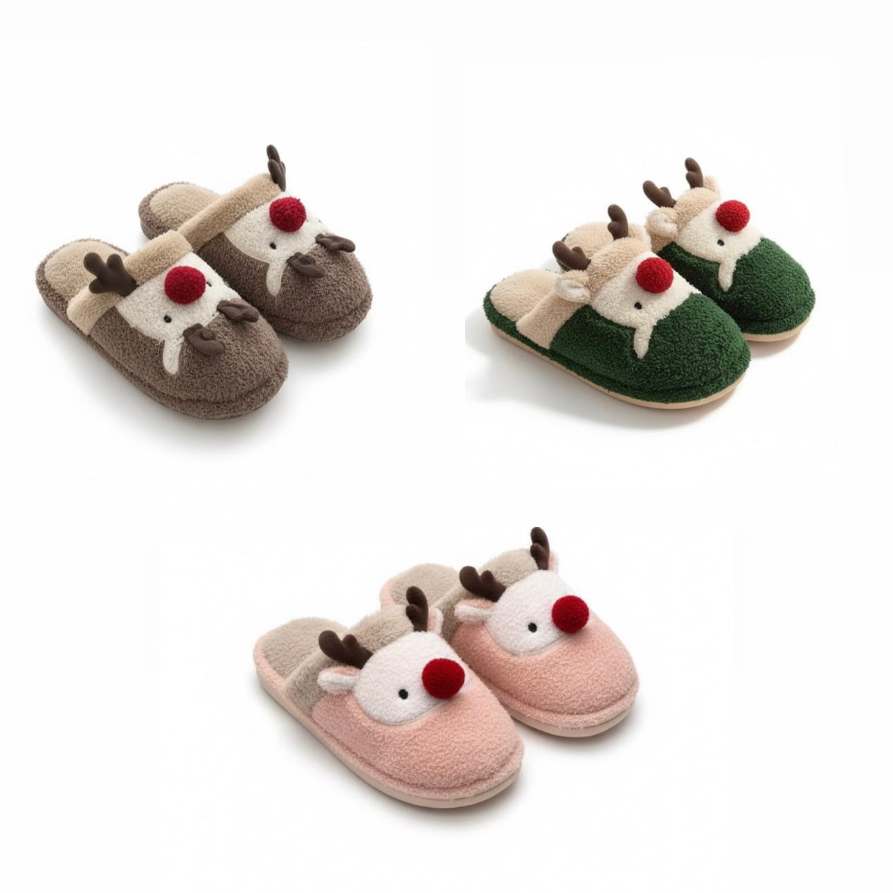 Fashion Non-slip Warm Christmas Elk Plush Shoes
