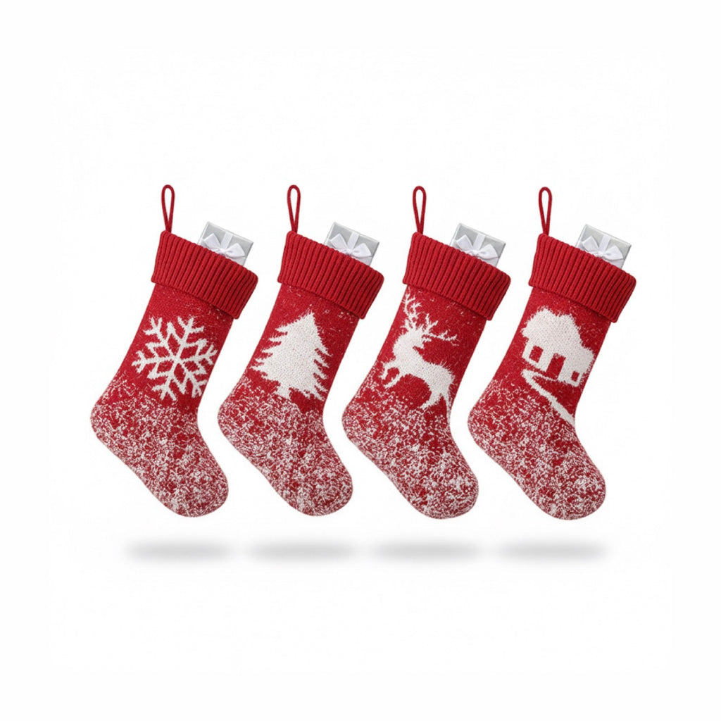 Burgundy Red Classy Hanging Cozy Christmas Stocking