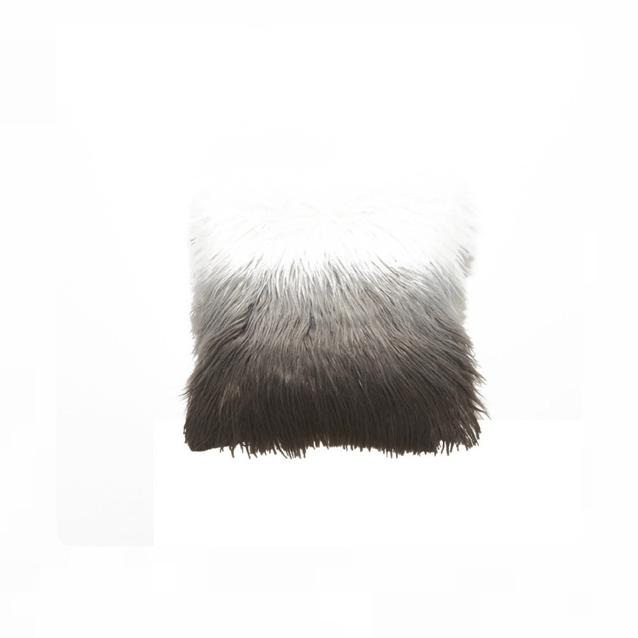 Chic Ombre Shag Faux Fur Throw Pillow Cases. (2-Pack)