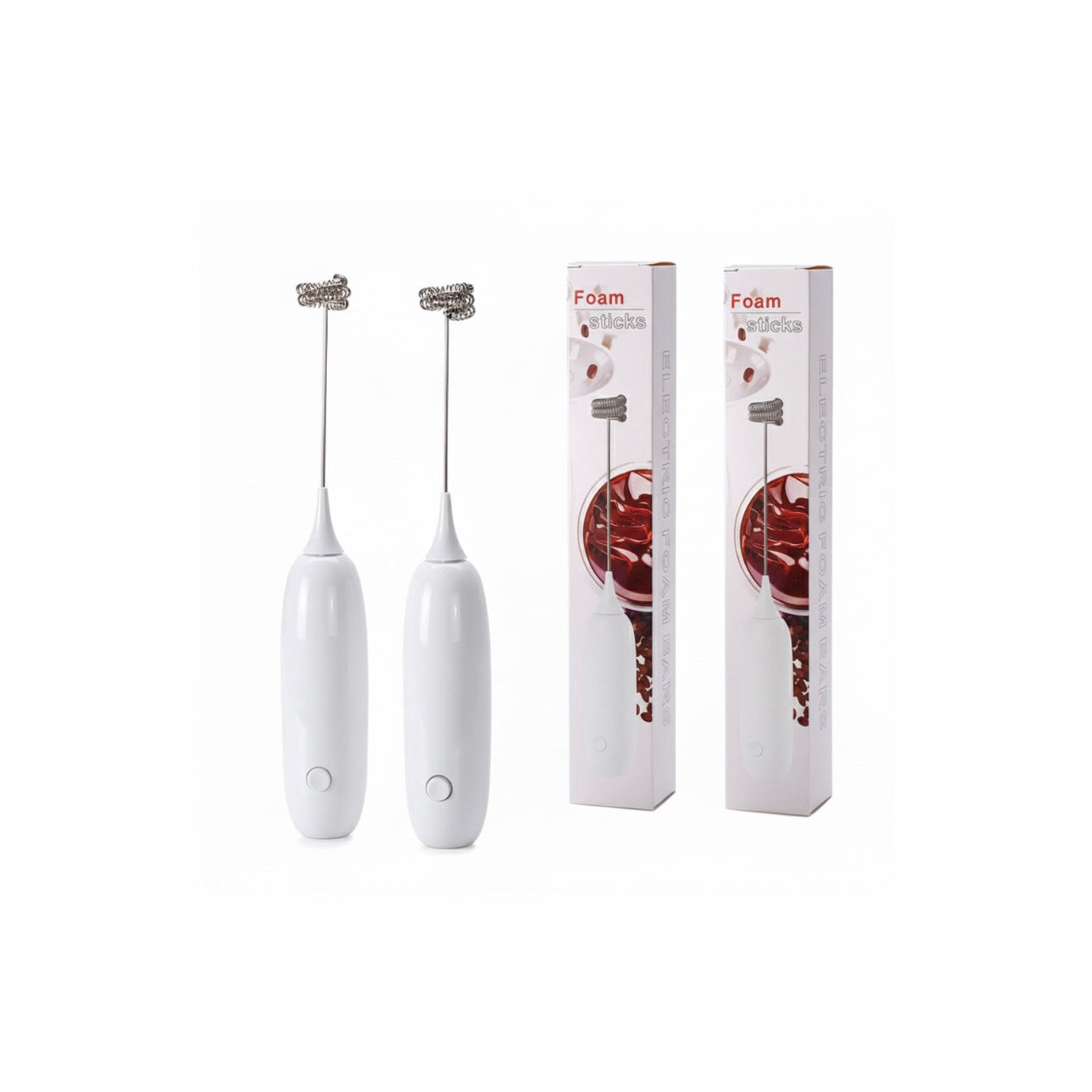 Electric Milk Frother & Coffee Foam Mixer (2-Pack)