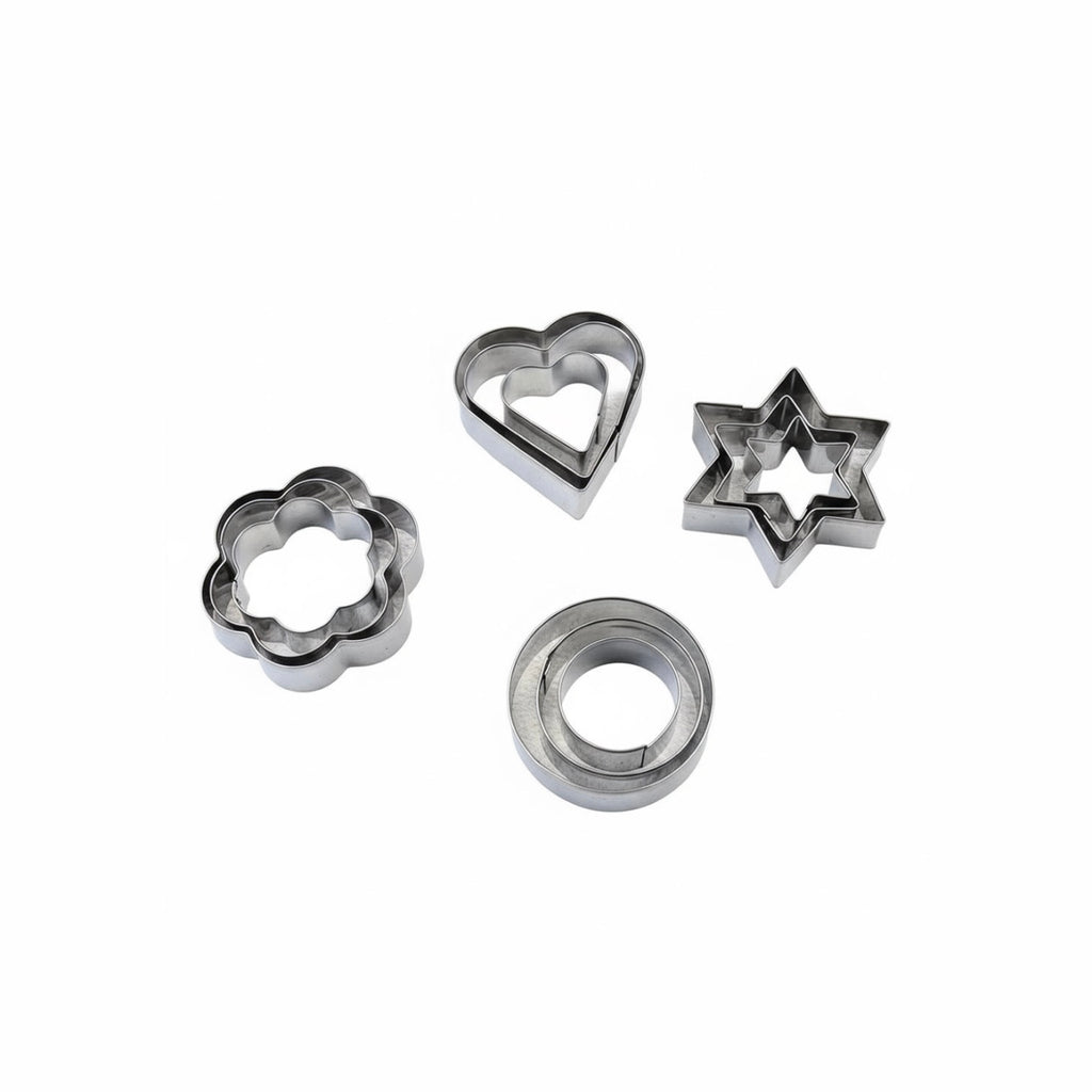 Heart, Star, Round, & Flower Cookie Cutter (12-Pack)
