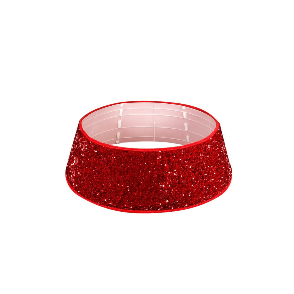 Glittering Crimson Sparkle Christmas Tree Skirt