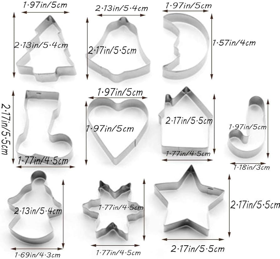 Christmas Cookie Cutter Set (10PCS) Tree Baking Molds