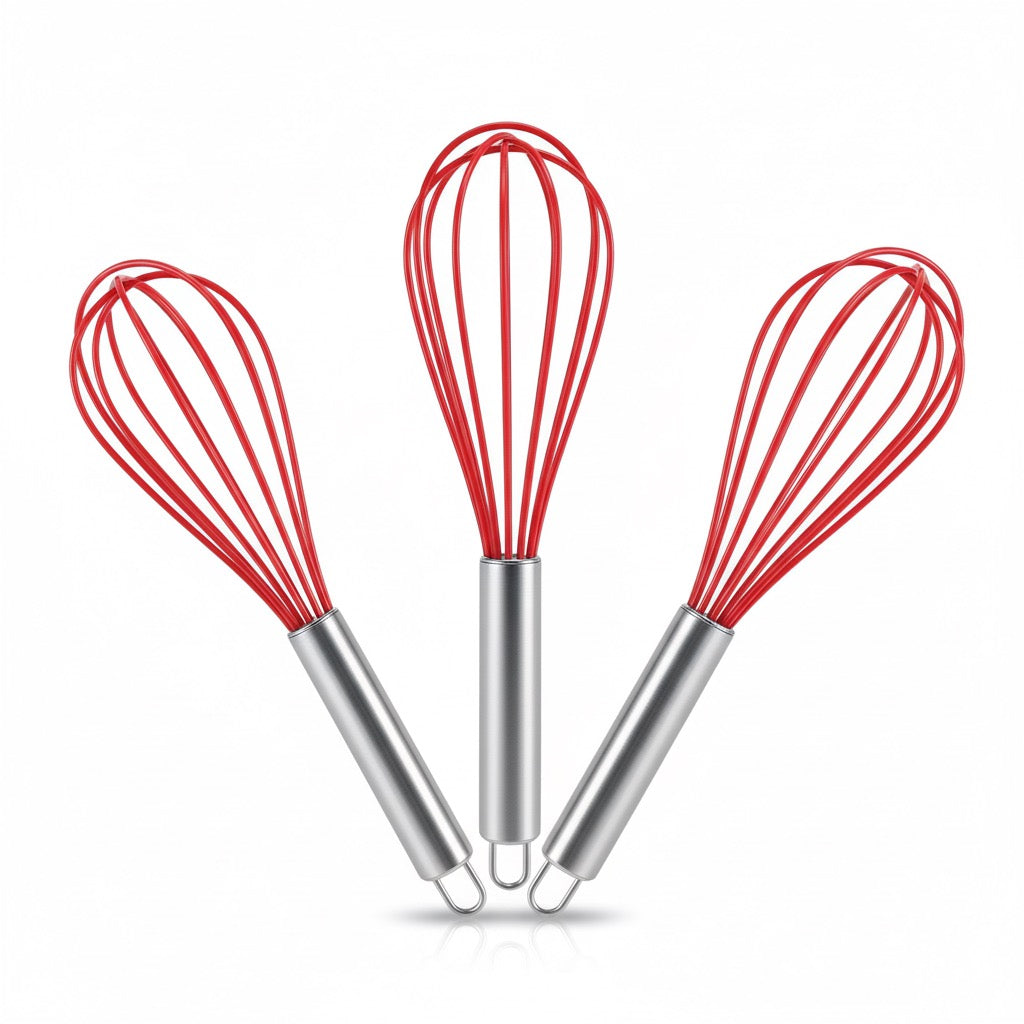 Silicone Whisk Set: The Ultimate Kitchen Companion (3-Pack)