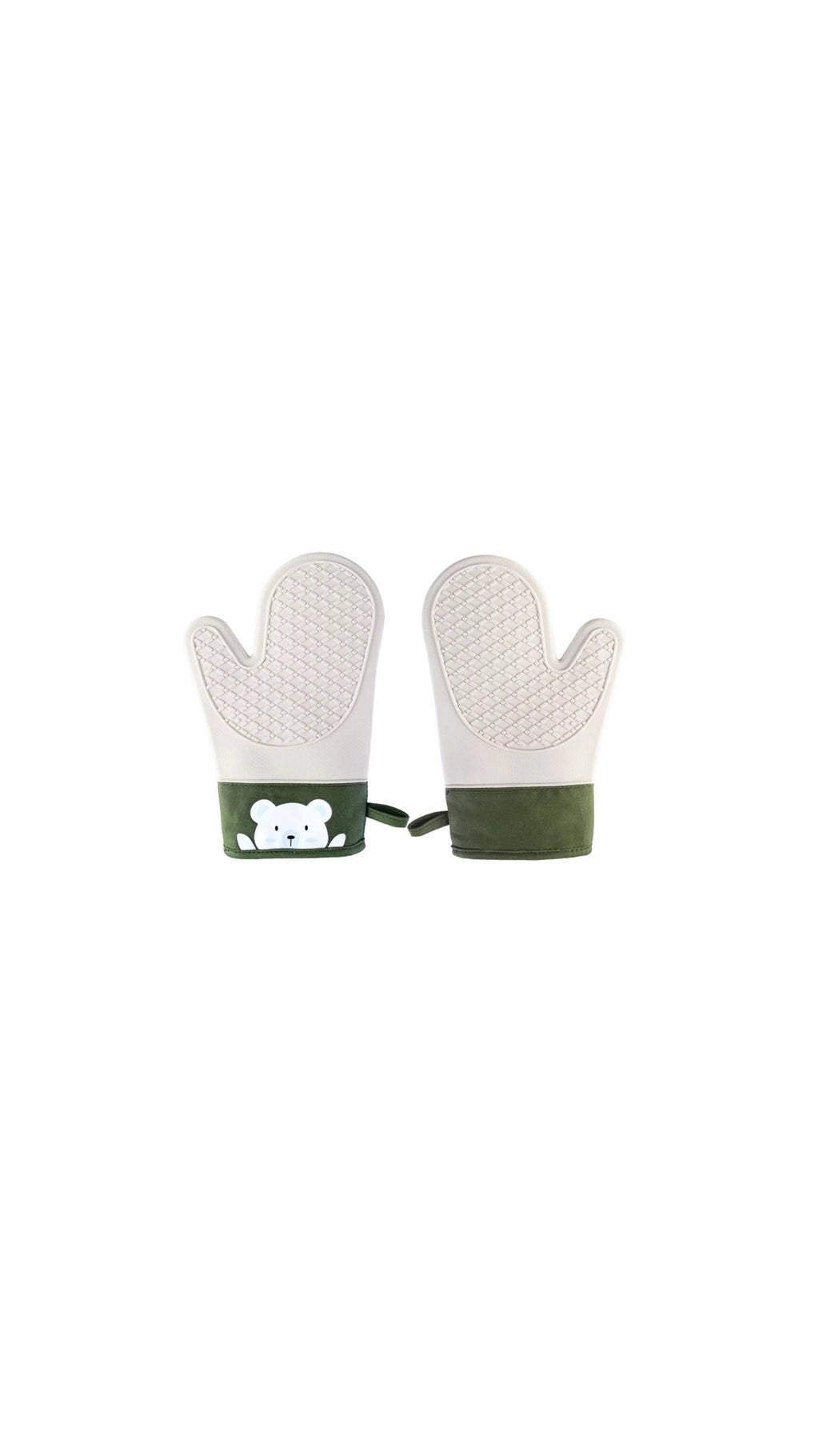 "Bear Hug" Non-Slip Silicone & Cotton Oven Mitts (2-Pack)