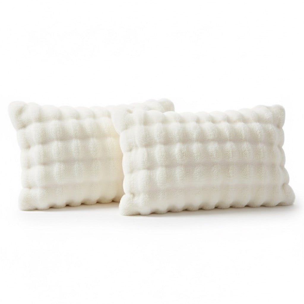 Cloud-Soft Sculpted Faux Fur Lumbar Pillow
