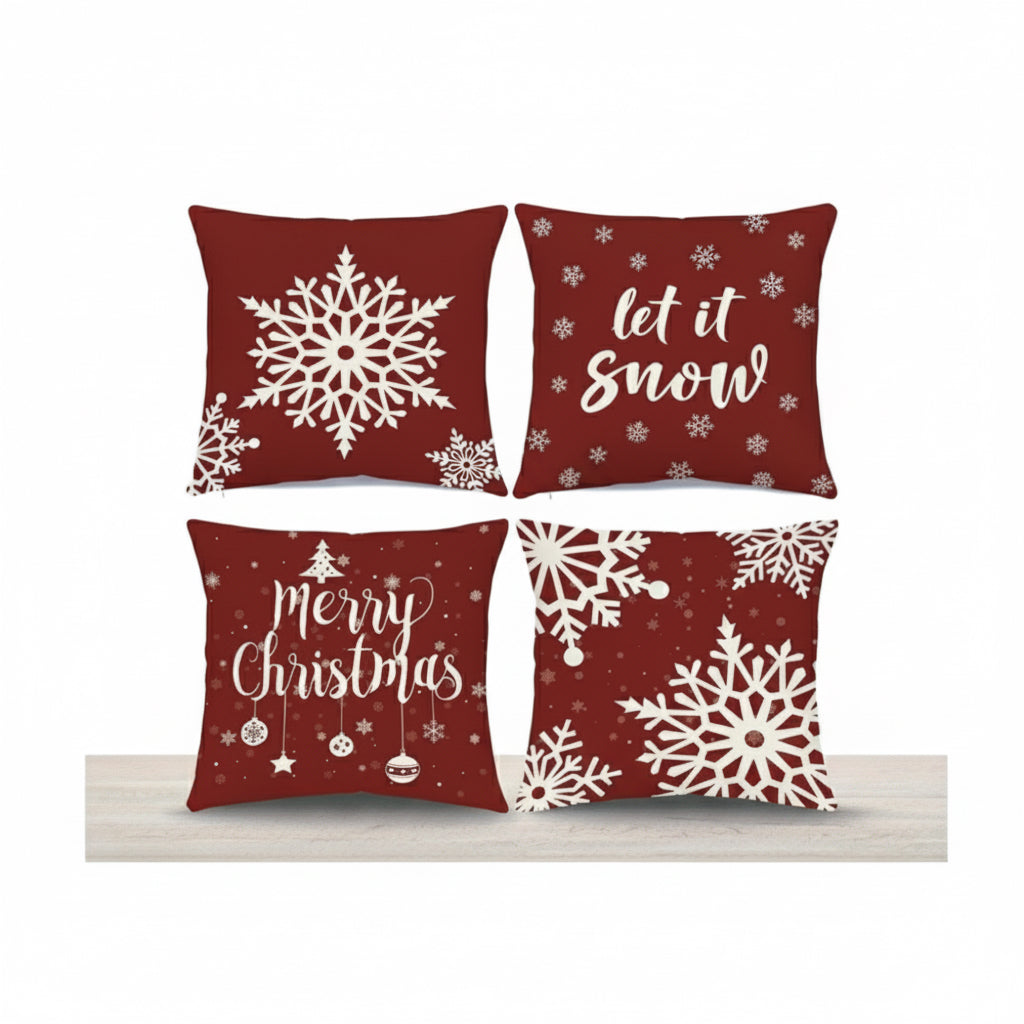 Luxury Seasonal Accent Pillow Covers - Nordic & Classic Style (Set of 4)