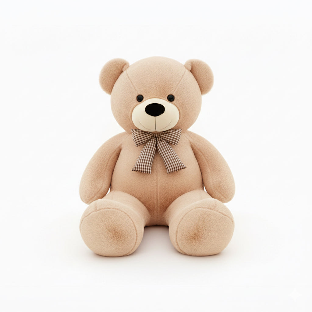 Giant Snuggles Plaid Bow Plush Teddy Bear