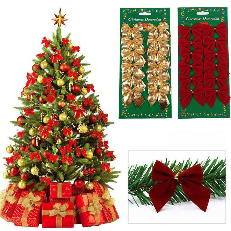 12-Count Mini Christmas Bows Ornaments