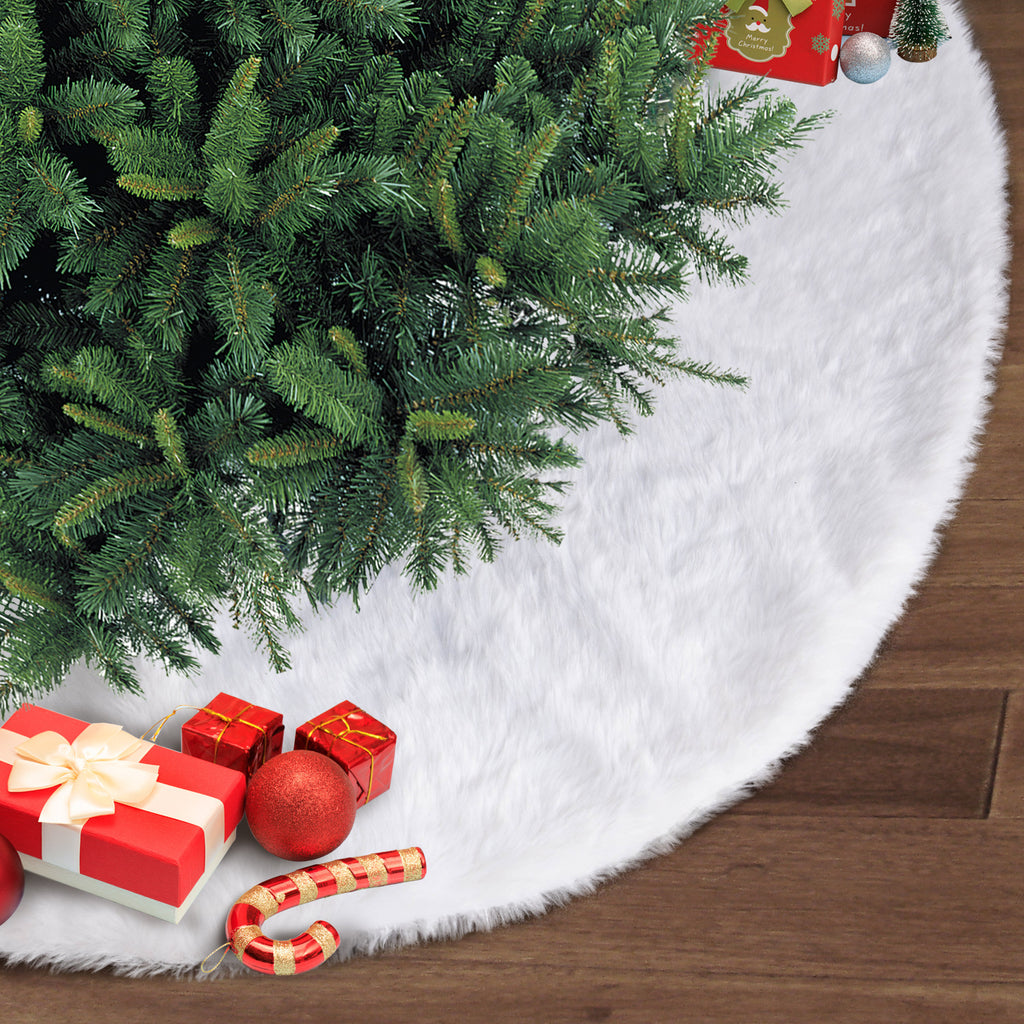 Cloud Nine Plush Faux-Fur Christmas Tree Skirt