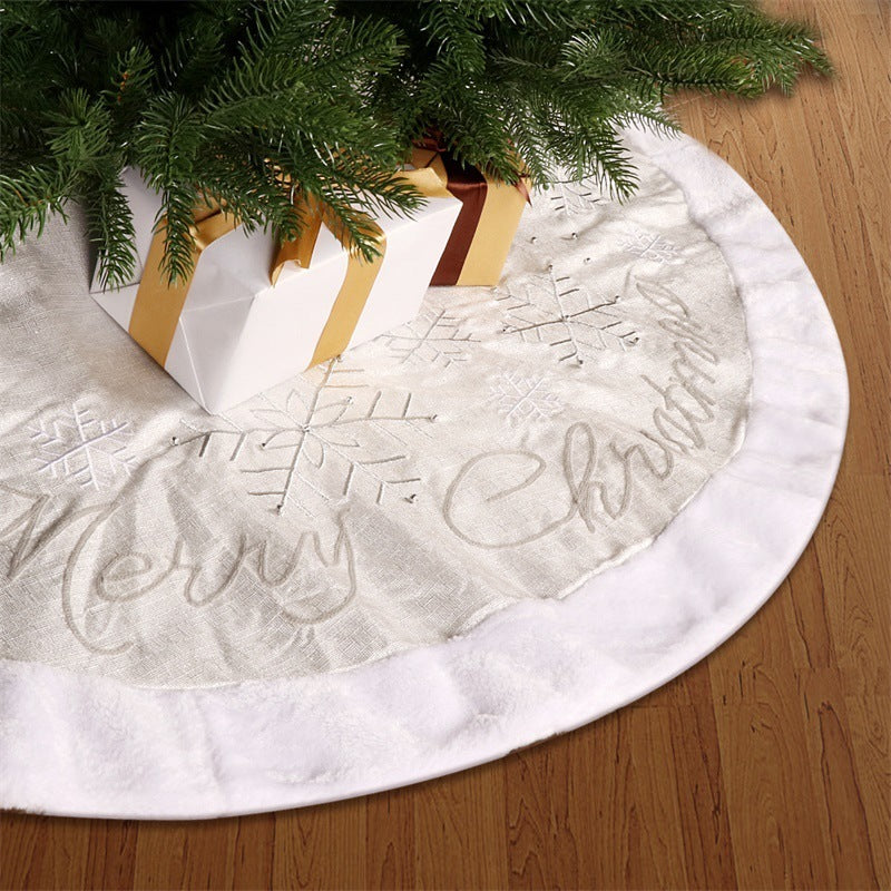 British Non-Woven Snowflake Christmas-Tree Skirt